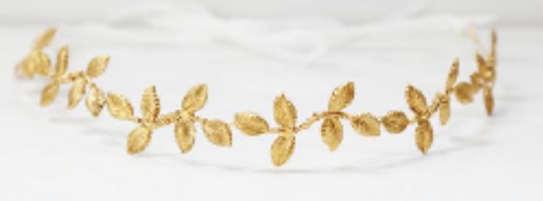 Golden leaf delicate bridal boho goddess crown