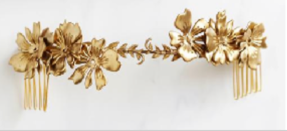 gold floral hairpiece
