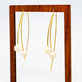 pearl and gold hanging bridal earring 