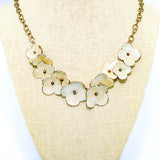 vintage ivory flower garland necklace 