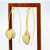 Ivory and gold  leaf earrings