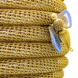 gold mesh statement handbag
