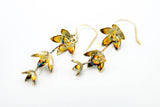 14K rose gold dangling flower petal blossoms earrings