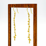 Brass natural botanical vine modern gold contemporary stylish earrings