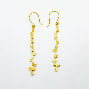 Brass natural botanical vine modern gold contemporary stylish earrings