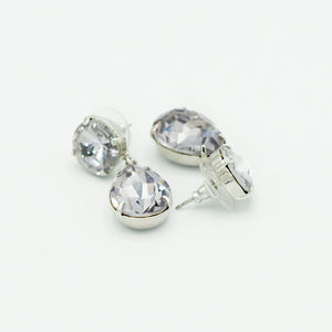 Swarovski crystal pear cut silver bridal post earrings