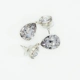 Swarovski crystal pear cut silver bridal post earrings