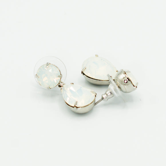 Simple Swarovski Opal pear cut drop earring
