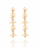 simple, geometric gold bar dangling bridal earrings