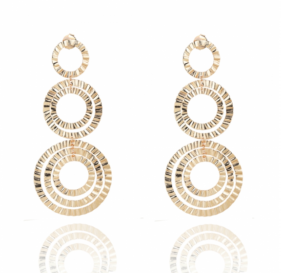 Goddess extra long gold rings bridal statement drop earring 