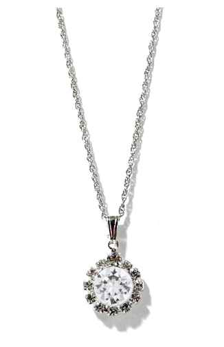 Swarovski crystal sterling silver plated inlaid bridal necklace