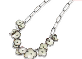 white floral necklace