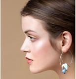 silver bluebell hoop earrings