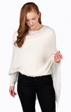 white bridal pearl winter poncho 