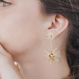 Small Luciana's Starburst Circle Earrings