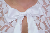 White bridal boho botanical delicate leaf sheer vintage inspired handmade cape