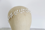 Sterling silver delicate boho casual formal bridal leaf adjustable headpiece